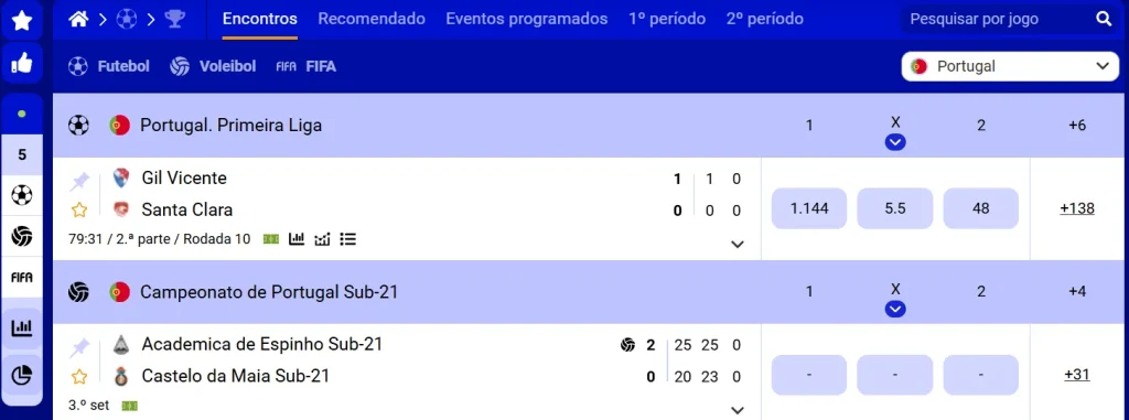 Apostas ao Vivo